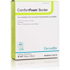 ComfortFoam BorderBordered Foam Wound Dressing With Soft Silicone Adhesive4 in.x4 in. (Each) - 1 of 4