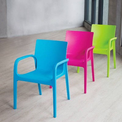 Alissa Green Stackable Resin Patio Dining Armchair Set