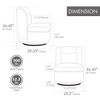 Grungis 25.2" Wide Chenille Accent Chair,360° Swivel Chair with Pillow,Cushioned Armless Chair for Bedroom,Reading Room,Office - 3 of 4