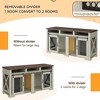 71" Dog Crate Furniture for 2 Dogs, Dog Kennel Furniture with Removable Divider and 3 Storage Compartments,Furniture Style Dog Crates - 4 of 4