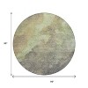 Artichoke Green And Taupe Abstract Washable Indoor Outdoor Area Rug - 3 of 4
