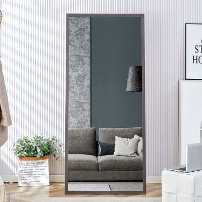 71"x32" Large Full Length Mirror, Wood Frame Floor or Wall-Mounted Dressing Mirror for Bedroom or Entryway – The Pop Home