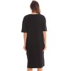 Just Love Womens Nightgown - Short Sleeve Henley Oversized Sleepwear Gown - 3 of 3