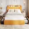 TackView Velvet Twin Bed Frame with Storage Headboard Drawer - Upholstered Platform Bed for Kids & Teens, Easy Tool-Free Assembly - 4 of 4
