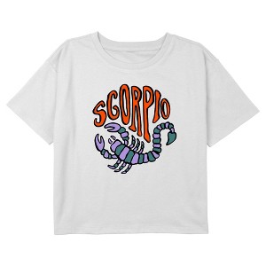 Girl's Lost Gods Zodiac Scorpio Art Symbol Crop Top T-Shirt - 1 of 3