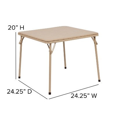 Tan Metal Foldable Kids Table with Powder Coated Finish