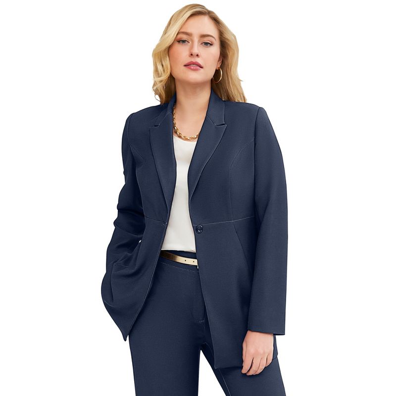 Jessica London Women's Plus Size Long Sleeve Bi-Stretch Blazer Jacket Work Office, 1 of 2