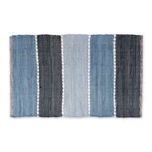 Design Imports Denim Color Block Cotton Chindi Rug 2X3Ft - 1 of 4