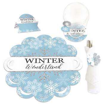 Big Dot of Happiness Winter Wonderland - Snowflake Holiday Party and Winter Wedding Paper Charger and Table Decorations Chargerific Kit for 8
