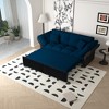 Racxily 74.8" Queen Pull Out Sofa Bed, 3-in-1 Convertible Sleeper Tufted Sofa with 2 Soft Pillows, Multi-Functional Velvet Loveseat Bed - 2 of 4