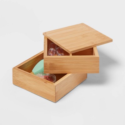 6&#34; x 6&#34; x 4&#34; Square Swivel Hinge Bamboo Countertop Organizer - Brightroom&#8482;_0