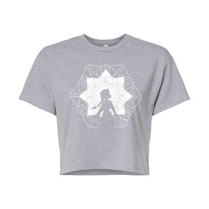 Women's - Frozen 2 - Elsa Snowflake Cropped Graphic T-Shirt - 1 of 4
