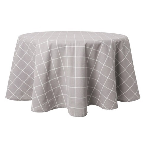 round gray tablecloth