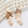 Boho Long Leaf Earrings for Women - Gold, Silver or Rose Gold - 3 of 4