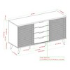 NicBex Industrial Sideboard Cabinet with Sliding Doors and 4 Drawers for Kitchen,Living Room - 3 of 4