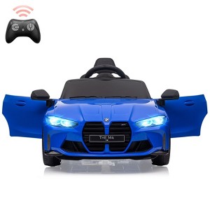 12V Kids Ride On Car，Licensed BMW M4, Electric Powered Vehicle Car, W/USB, Mp3, Bluetooth, Led Light,Parents Remote Control, 3 Speeds - 1 of 4