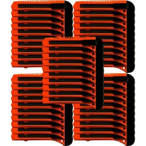 MotoProducts 50 Bulk 6" Box Cutters Neon Orange with Snap-Off Blades and Safety Locks - 1 of 3