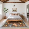 Farmhouse Floral Rug Washable Rug with Non Slip TPR Backing - 2 of 4