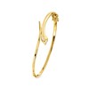 Pure Collection by Ross-Simons 18kt Gold Vermeil Snake Bypass Bangle Bracelet With Single Lab-Grown Diamond - 3 of 4