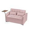 TiranisuBest 3-IN-1 Modern Gray Velvet Loveseat Sofa Bed, Adjustable Backrest, Easy Assembly, and Plush Comfort for Living Room or Guest Room - 2 of 4