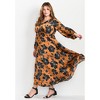 Avenue Women's Plus Size Goldi Satin Blouson Sleeve Maxi Dress - 4 of 4