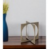 HomeRoots 10" Burnished Gold Metal Circle Square Sculpture - 2 of 4
