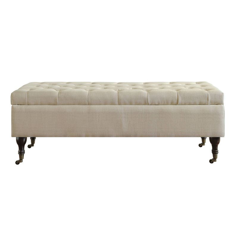 Collette Tufted Bench with Storage Butter Cream - Adore Decor, 1 of 11