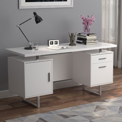 PAGED 47.25" L Home Office Desk Reversible Computer Desk with Storage Drawers and File Cabinet for Office