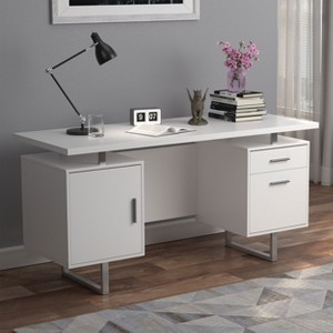 PAGED 47.25" L Home Office Desk Reversible Computer Desk with Storage Drawers and File Cabinet for Office - 1 of 4