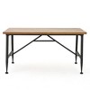 Home Office Coffee Table,  For Indoor Outdoor Home ，Industrial Wood and Metal Coffee Table， - 2 of 4