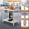 Heavy Duty Stainless Steel Work Table, Adjustable Height Utility Table for Home, Garage, and Restaurant Use - 4 of 4