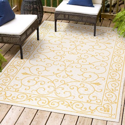 JONATHAN Y Charleston Vintage Filigree Textured Weave Indoor/Outdoor Area Rug