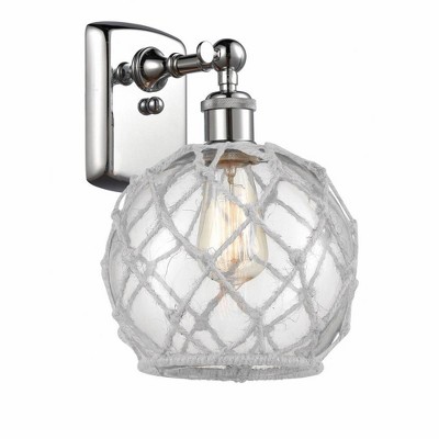 Farmhouse Rope - 1 Light Wall Sconce In Industrial Style-13 Inches Tall and 8 Inches Wide