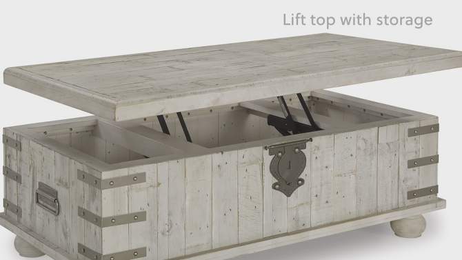 Carynhurst Lift Top Cocktail Table White - Signature Design by Ashley, 2 of 5, play video