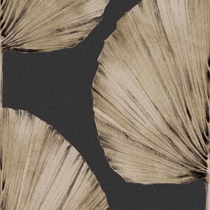 Palm Fan Charcoal Dark Grey Leaves Tropical Paste the Wall Wallpaper - 1 of 4