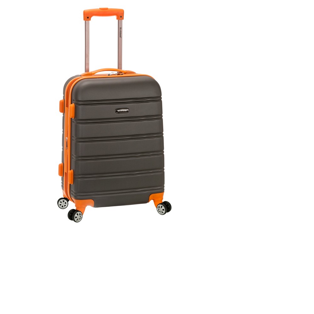 Photos - Luggage Rockland Melbourne Expandable Hardside Carry On Spinner Suitcase - Charcoa 