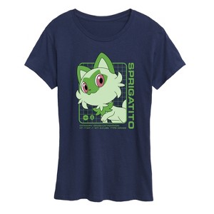 Women's - Pokémon - Sprigatito Stats Short Sleeve Graphic T-Shirt - 1 of 4