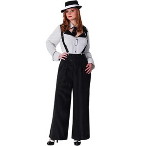 HalloweenCostumes.com Plus Size Pinstripe Business Woman Costume - 1 of 2