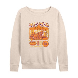 Women's - Instant Message - Arcade Claw Machine Lightweight French Terry Wide Neck Long Sleeve Graphic Shirt - 1 of 4