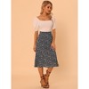 INSPIRE CHIC Women's Print Floral Peasant Elastic Waist A-Line Midi Skirts 2 Packs - 3 of 4