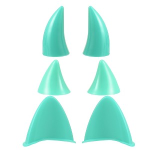 Unique Bargains Helmet Decoration Cat Ears Style Devil Horn 1 Set - 1 of 4