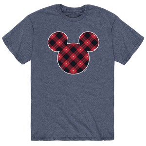 Men's - Disney - Mickey Silhouette Plaid Fill Short Sleeve Graphic T-Shirt - 1 of 4