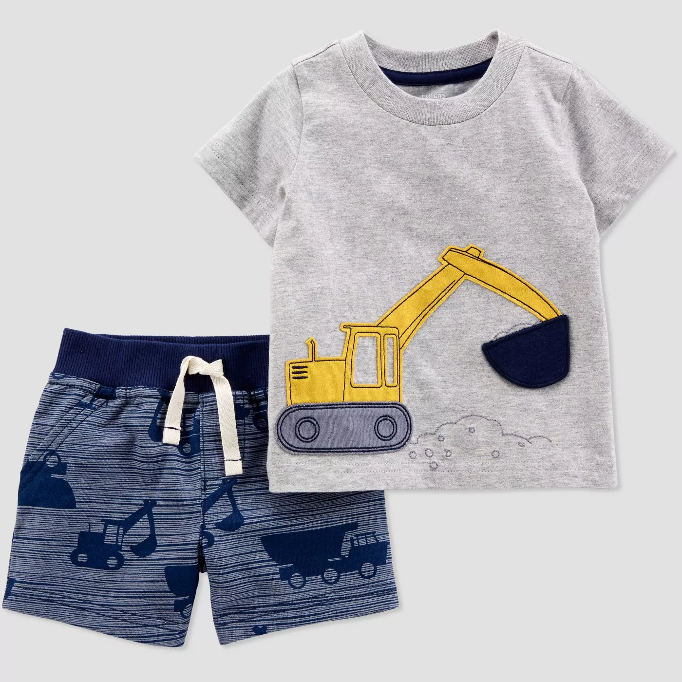 Toddler Boys' 2pc Construction Shorts Set - Just One YouÂ® made by carter's Gray/Navy Blue - image 1 of 1
