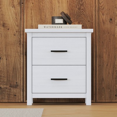 FONTOI Country Style Nightstand with 3 Drawers, Side Table with Storage Cabinet for Bedroom, White, 15.7"*21.3"*19.1"