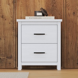 FONTOI Country Style Nightstand with 3 Drawers, Side Table with Storage Cabinet for Bedroom, White, 15.7"*21.3"*19.1" - 1 of 4