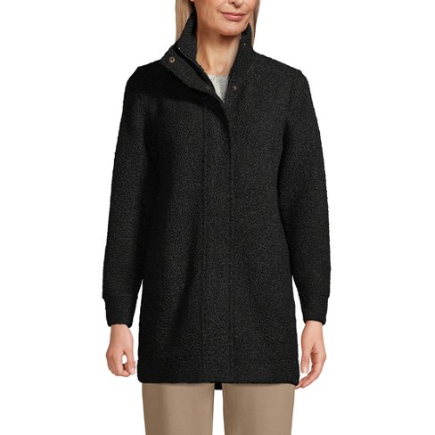 Lands End Women s Boucle Fleece Coat Small Black Target