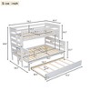 Twin over Full Wood Bunk Bed Frame with Drawers/ Twin Size Trundle Bed 4W -ModernLuxe - 4 of 4