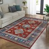 Washable Vintage Rug Non Slip Low Pile Rug Soft Throw Floor Cover Foldable Indoor Carpet for Living Room Bedroom Office - 2 of 4
