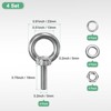 Unique Bargains Stainless Steel Durable Rust-Resistant Eyebolts with Nuts Washers Male Screw for Fastening 10 Pcs - 3 of 4