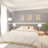 Set of 3 Tapered Lamp Set: Brushed Nickel & White Shades, Lighting Ensemble - Lalia Home - 4 of 4